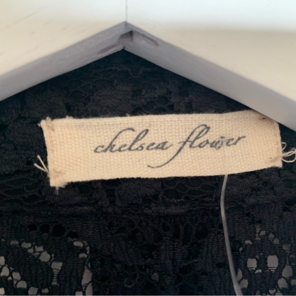 π Chelsea Flower Shirt Jacket Lace Mother of Pearl Buttons New Yearβs Eve BLK S - Picture 4 of 16
